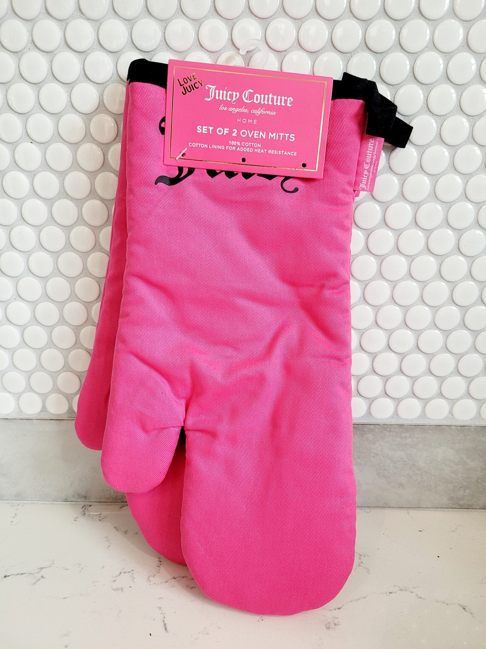 Juicy Couture Pink Oven Mitts - Set of 2
